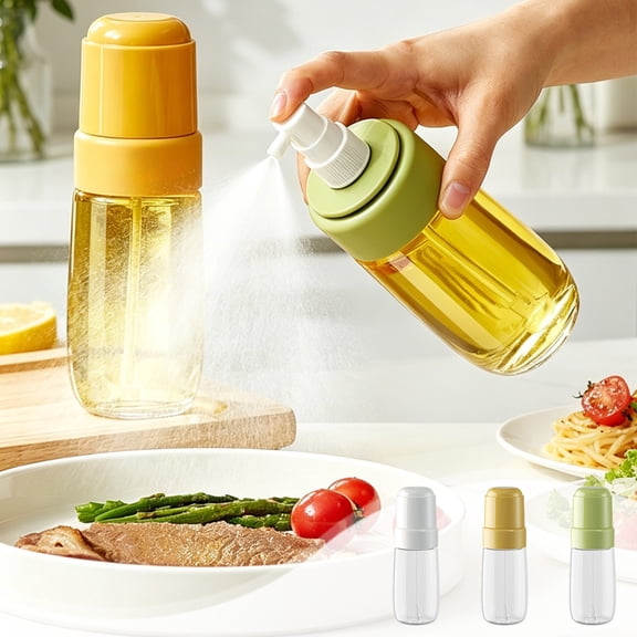 UNLLLL Atomized Oil Spray Bottle, Glass Olive Oil Mister, Wide Angle Spray and Sealed Leak Proof Cap, for Kitchen Air Fryer and Healthy Cooking (White)