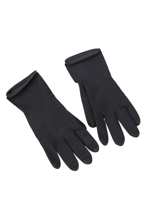 Black Rubber Gloves Salon Hair Color Gloves Thick Protective, for Indoor or Outdoor