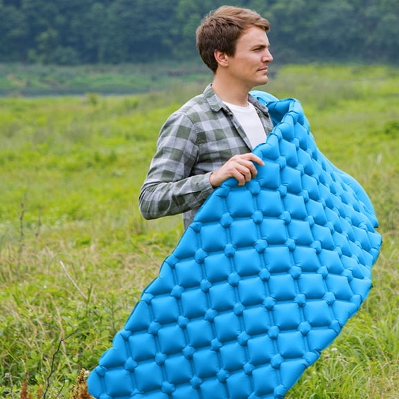 UNLLLL Camping Inflatable Sleeping Mats Outdoor TPU Foot Padded Inflatable Beach Mat, Mois&ture-proof Picnic Mat, for Students and Office Workers