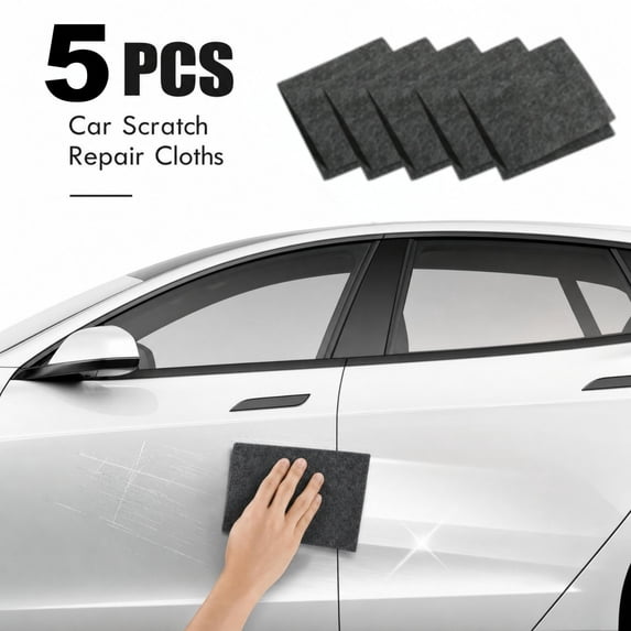 UNLLLL Car Scratch Remover Cloth, 4x4 Inch Advanced Microfiber Repair Pad for Swirls and Paint Residues, No Water Needed for Quick Wipe, for Cars Trucks Minivans (5 Pack)