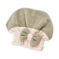 thumbnail image 1 of UNLLLL Coral Velvet Dry Hair Hat Two-tone Bow Princess Hat Thickened Absorbent Dry Hair Towel, for Adult or Child, 1 of 1