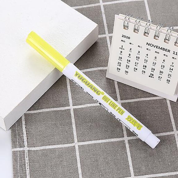 UNLLLL Crystal Double Highlighter 7 Colour Fluorescent Candy Colour Marker5ml, for Students and Office Workers