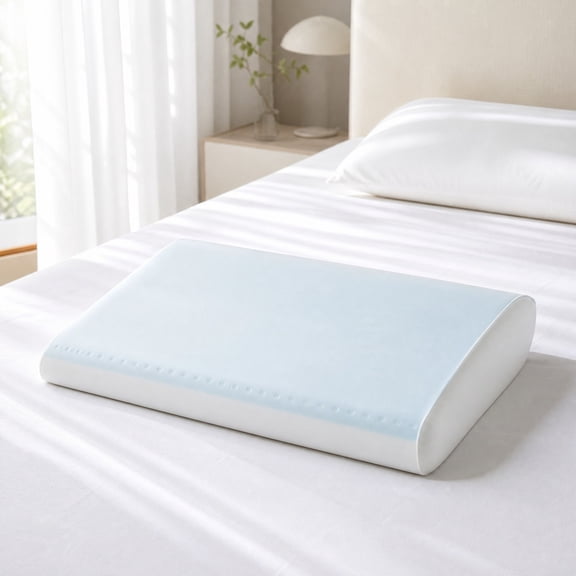 UNLLLL Deep Sleep Gel Memory Foam Pillow, Slow Recovery Pressure Relief Neck Support, Breathable Cooling Bed Pillow, for Side Back Stomach Sleepers