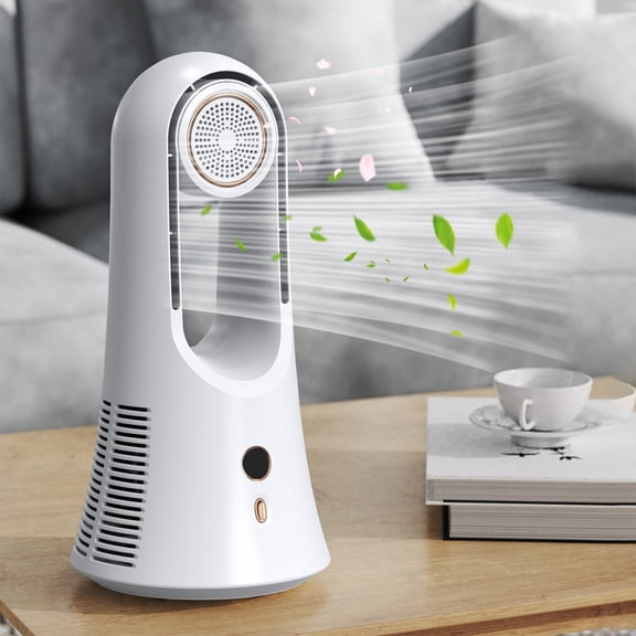 UNLLLL Desk Fan Portable Bladeless Fan 14.2 Inch Cold Fan With Aromatherapy Storage Compartment Quiet Table Fan For Home Office Bedroom, for Students to Use at School or at Home