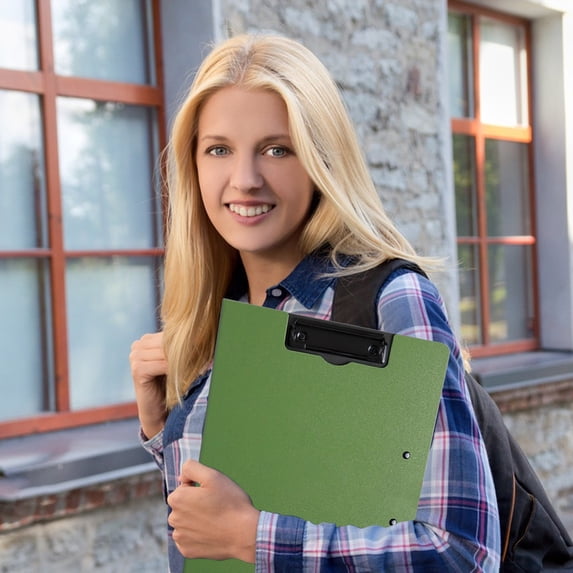 UNLLLL Double File Clipboard with Storage Function, High-capacity Storage Clipboard, Nursing Clipboard Folder, Foldable Thickened Folder, for Students, Office, Green