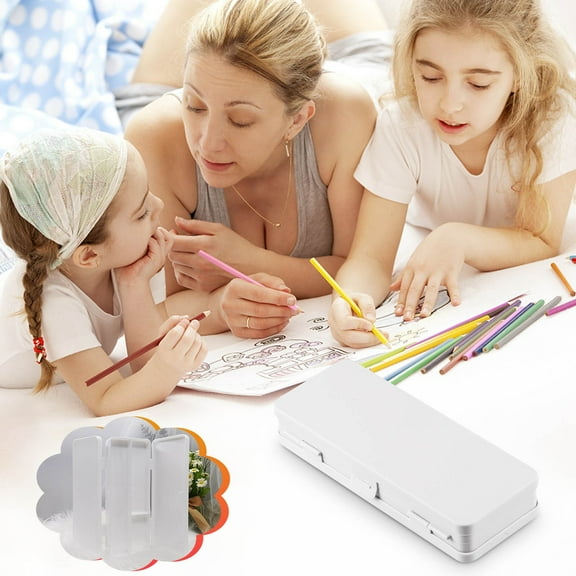 UNLLLL Double-layer Stationery Box, Portable, Double-sided Open Student Desktop, Large Capacity Pen Case, for Students and Office Workers