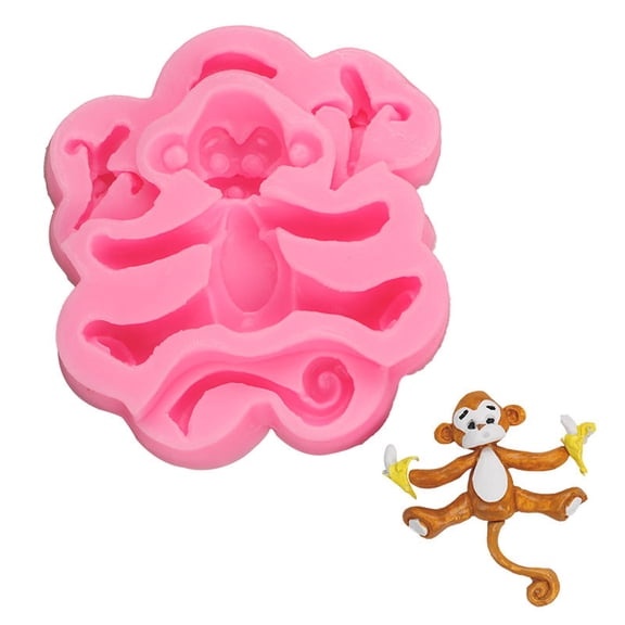 UNLLLL Easter Cake Mould, Silicone Model in the Shape of Animals, DIY Molds, for Chocolate Cake Cooking, Monkey