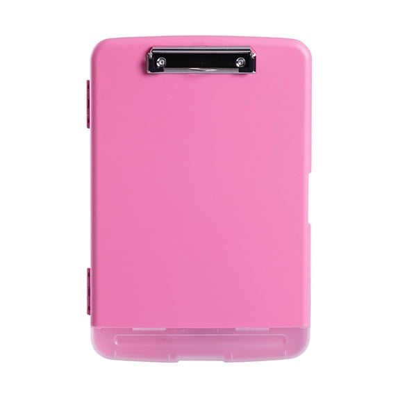 UNLLLL File Box A4 with Pen Slot, Binder Storage Nursing Clipboard, Writing Board Multifunctional Paper Storage, PVC Flip Pad File Board, for Students, Office, Pink