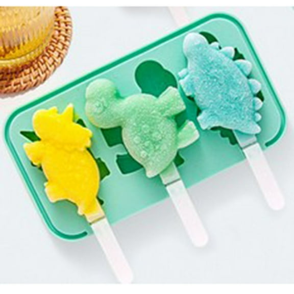 UNLLLL Food Grade Dinosaur Silicone Mold, 3-Cavity Mold, Dinosaur Ice Cubes and Ice Cream, Suitable for Kid DIY Chocolate Jelly Festival Cake Decorations Tools