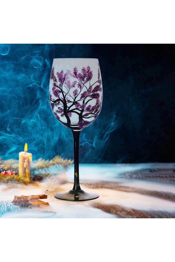 Four Seasons Tree Wine Glass Hand Painted Colorful Tree Painted Glass Gift For Birthdays Weddings Valentine's Day, for Adults or Kids