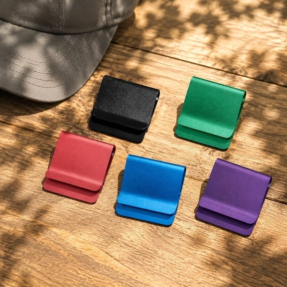 UNLLLL Golf Hat Clip, Sturdy Lightweight Spring Cap Clip, Colorful Metal Ball Marker Holder for Cap Brim, for Holding Markers Tees on Golf Course (Red)