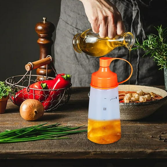 UNLLLL Graduated Squeezing Bottle Squeezing Plastic Bottle Salad Dressing Kitchen Oil Pot, for Vegetable Salad, Fruit Salad