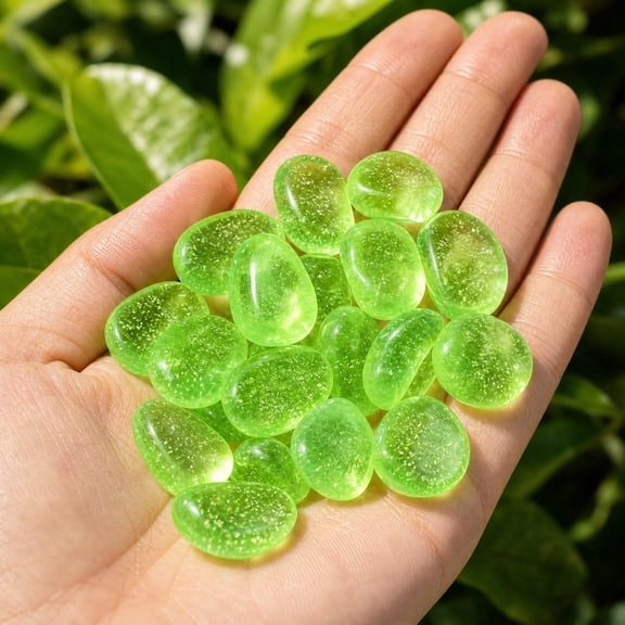 UNLLLL Green Luminous Pebbles, Star Shaped Glowing Stones, Transparent Resin DIY Fluorite, for Aquarium Landscaping, Garden Fountain, Fish Tank Decoration (200 Pcs)