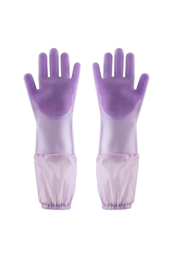 Lengthen Dishwashing Gloves Household Gloves and Dog Scratch and Snap Proof Bathing Gloves, for Indoor or Outdoor