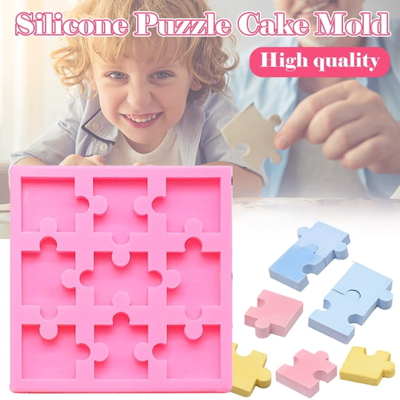 UNLLLL Molds DIY Puzzle Shape Cake Chocolate Soap Crystal Epoxy Molds Decor, for Cake, Chocolate, Biscuit