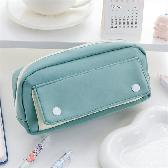 UNLLLL Multifunctional Nylon Pencil Case Double Layer Large Capacity Pencil Case, for Students and Office Workers