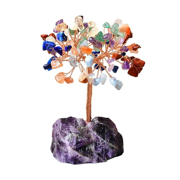 UNLLLL Natural Quartz Crystal Money Tree Natural Healing Crystal Bonsai Tree, for Students and Office Workers