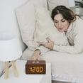 thumbnail image 1 of UNLLLL Nightlight Wireless Charging LED Wooden Alarm Clock, Multifunctional Voice Controlled Mute Electronic Clock, Wireless Charging Clock, for school, home, 1 of 4