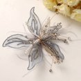 thumbnail image 1 of UNLLLL Pearl Embellished Large Crystal Flower Hair Clip, Feather Lace Floral Barrettes, Bridal Wedding Hair Accessory, for Daily Travel and Special Occasions (Gray), 1 of 5