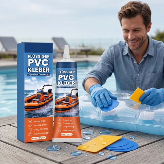 UNLLLL Pool Repair Special Set, 2.03 OZ Strong Bonding Adhesive, Long Lasting Seepage Repair Patch Kit for Outdoor Swimming Pools, Leak Fix for Vinyl and inflatable Pools
