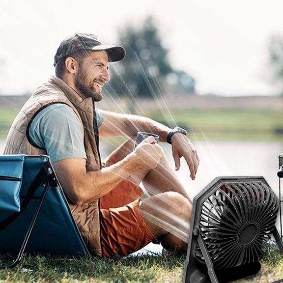 UNLLLL Portable Hangable Fan Foldable Desktop Fan 3-speed Digital Display Fan 2600mAh Extra Long Life Quiet And Comfortable Suitable For Office Outdoor Home, for Students to Use at School or at Home