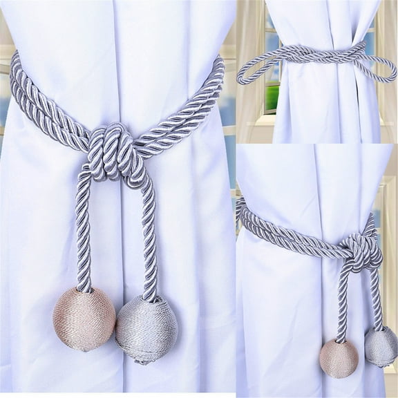 UNLLLL Retro Window Curtain Cord Rope Buckle Tiebacks Tie Backs Curtain Hanging Ball, for Various Rooms