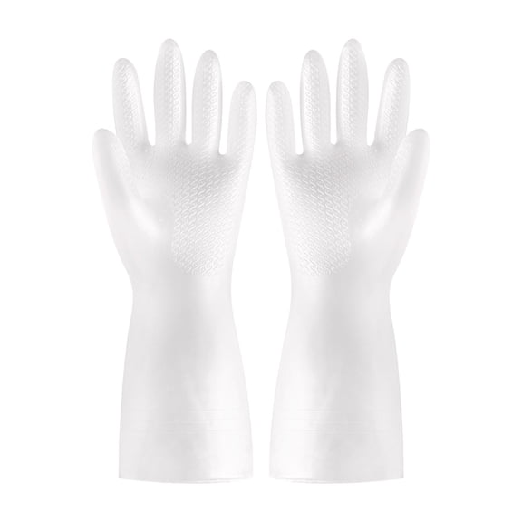 UNLLLL Reusable Rubber Dishwashing Cleaning Gloves For Kitchen Bathroom Non Slip Grippy Long Dish Washing Gloves With Flocked Cotton Liner Flexible Waterpr, for Indoor or Outdoor