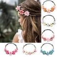 thumbnail image 1 of UNLLLL Silk Floral Headband, Ladies Flower Hair Hoop with Small Gesang and Rose, Soft Breathable Fabric Hairband, for Wedding Photography Party Travel Accessories (Pink), 1 of 6