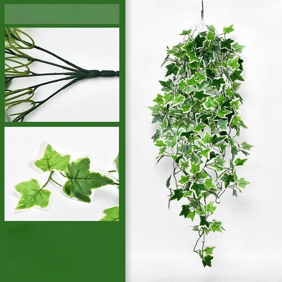 UNLLLL Simulated Rattan, 1 Pcs Simulated Green Radish Wall-Hung Plant, Plastic Interior Decoration, for Front Porch Home Garden Balcony Room Decor