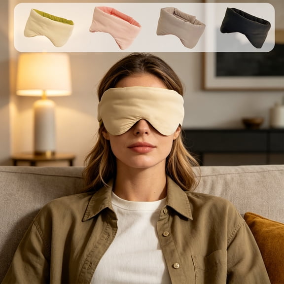 UNLLLL Sleep Mask, Adjustable Eye Mask for Sleeping, Soft Breathable Fabric Blocks Light Completely, Lightweight Portable for Travel, for Home Office Nap and Rest (Pink)
