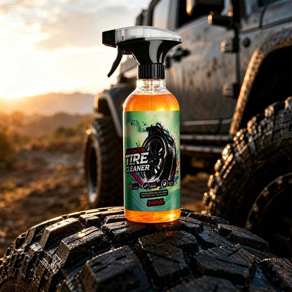 UNLLLL Tire Cleaner and Shine Spray 16.90 OZ, All in One Wheel Tire Dressing for Brake Dust and Grime, Anti Aging Rubber Protectant (Yellow)