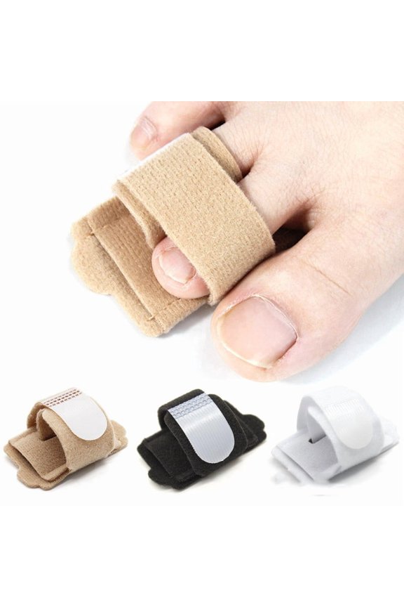 Toe Corrector for Overlapping and Outward Rotation Toes, Adjustable Support Splint with Fixation Strap, for Hallux Valgus and Toe Alignment (White, 2 Pieces)