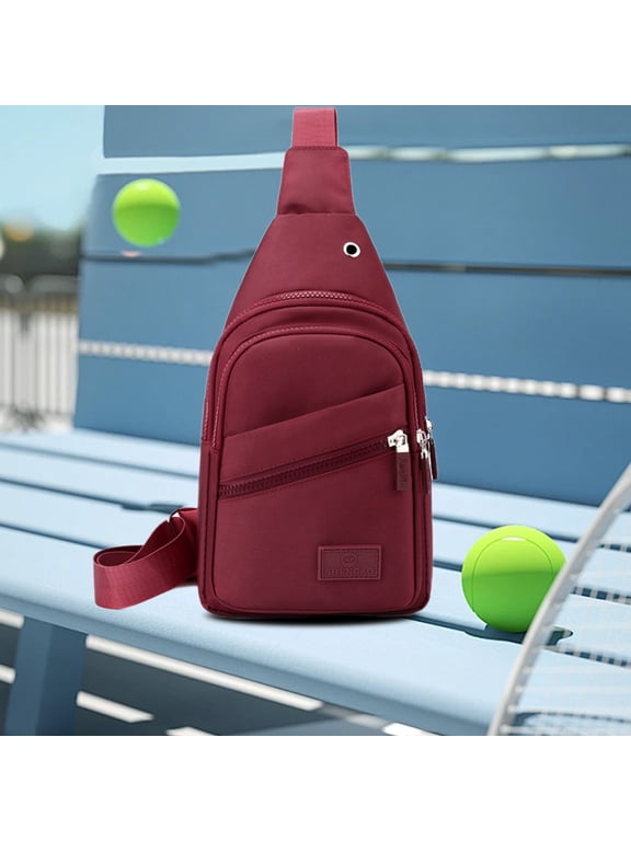 Travel Fashionable Chest Bag, Lightweight Large Capacity, Oxford Fabric Waterproofing Sling Bag, Anti-theft Backpack, for Men Women, Red