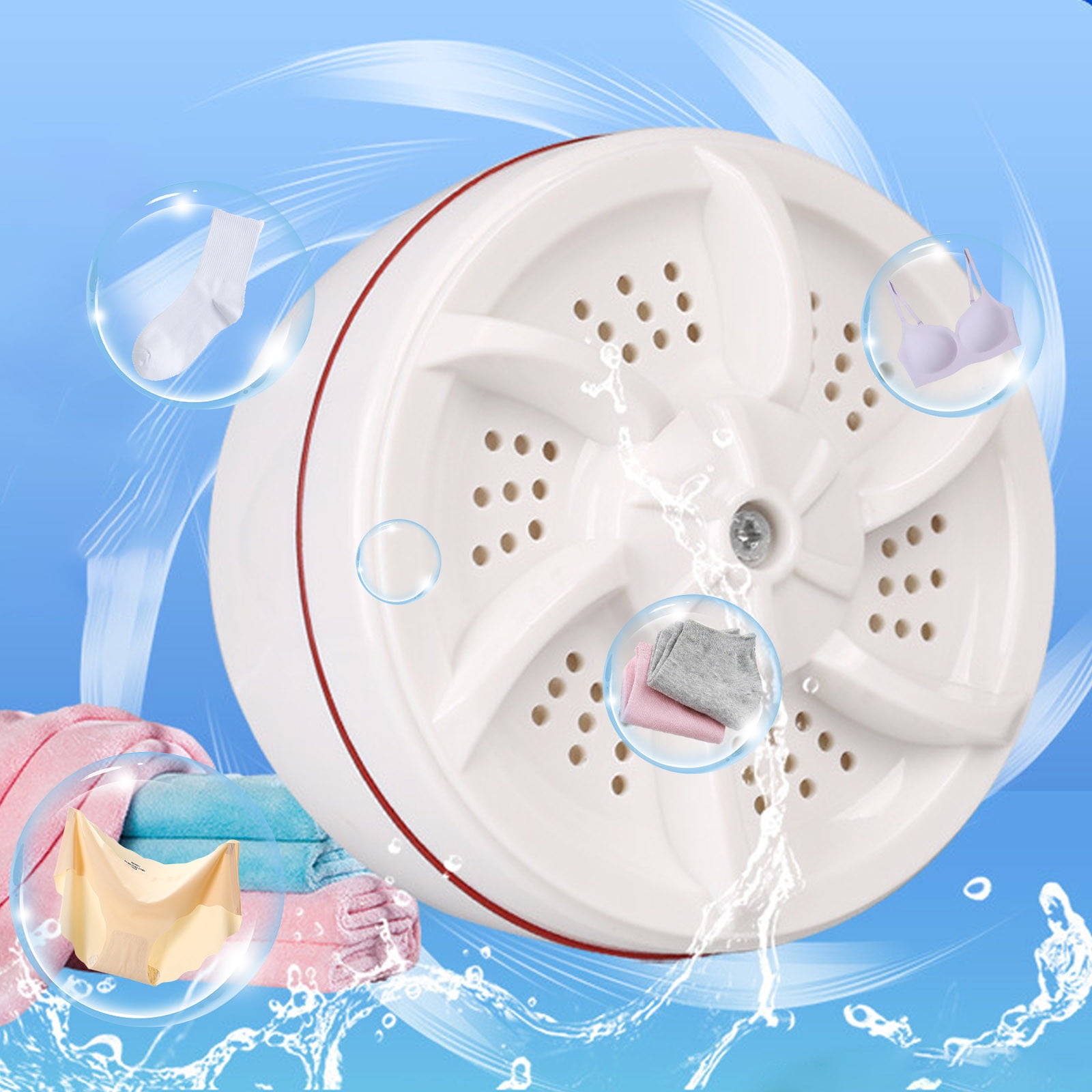 UNLLLL Turbocharged Portable Mini Washing Machine Lazy Washing Socks Underwear Washing, for Apartments, Dormitories
