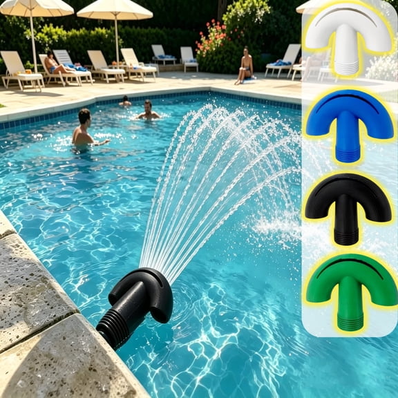 UNLLLL Universal Pool Water Feature Aerator Nozzle, Fan Spray Sprinkler Head, Plastic Waterfall Attachment, for Inground Pool, Pond, Garden, Plants Watering (Blue)