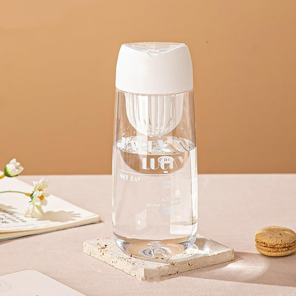 UNLLLL Water Cup With Tea Storage Box, Portable Tea Cup, Plastic Cup, Space Cup, Transparent Portable Cup, Student Drinking Water Cup, for Adults or Kids