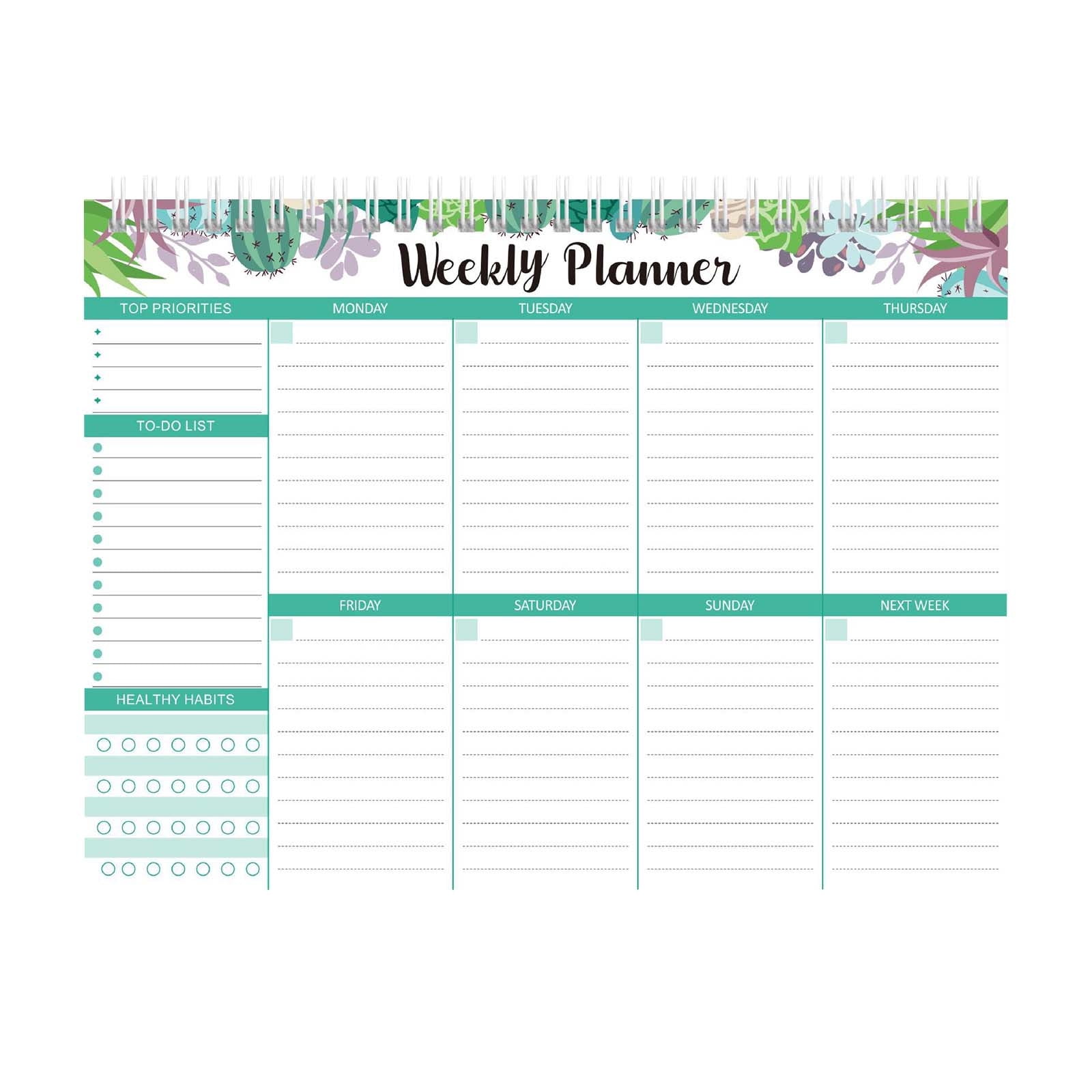 UNLLLL Weekly Planner Notepad To Do List Pad With 52 Tear Off Sheets ...
