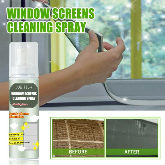 UNLLLL Window Screens Cleaning Spray,Cleaning Spray Wash Free Foam, Disassembly Free Multi-function Household Mesh Window Cleaning Foam 100ml, Suitable for Daily Use at Home