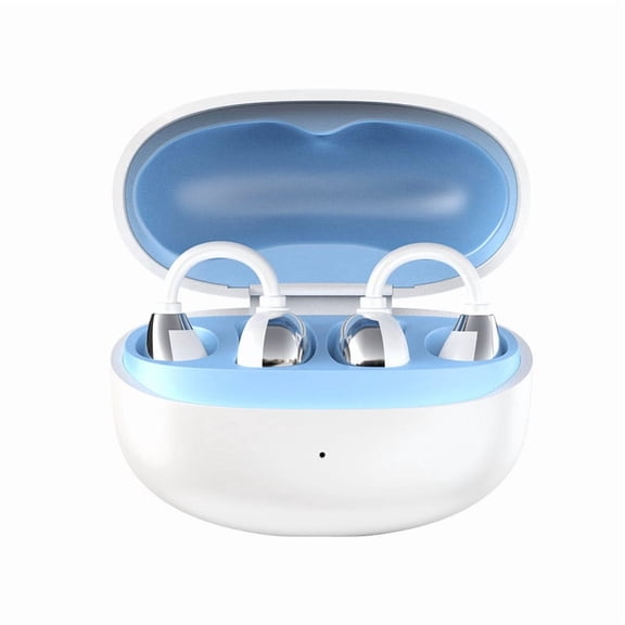 UNLLLL Wireless Bluetooth Ear Cuff Headphones, Open Ear Clip On Earbuds Earphone, Light Comfort Fit, Clear Calls, for Workout Driving Running Daily Use (Blue)