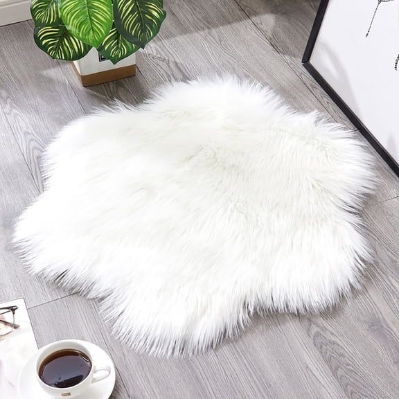 UNLLLL Wool Imitation Sheepskin Rugs Faux Non Slip Bedroom Carpet Mats, for Adults, Children and Pets