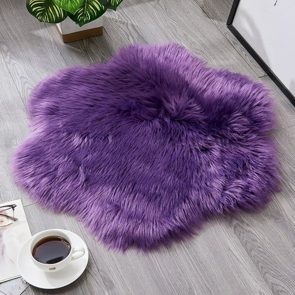 UNLLLL Wool Imitation Sheepskin Rugs Faux Non Slip Bedroom Carpet Mats, for Adults, Children and Pets