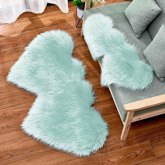 UNLLLL Wool Imitation Sheepskin Rugs Faux Non Slip Bedroom Carpet Mats, for Adults, Children and Pets