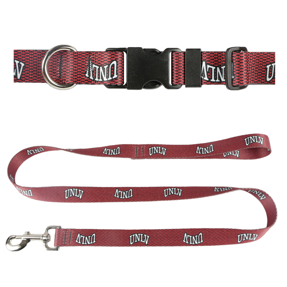 UNLV 3/4 inch x 6ft Dog Leash and 3/4 inch Small Collar Set, Carbon Fiber Red - image 1 of 1