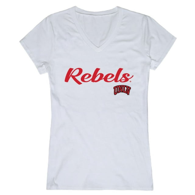 UNLV University of Nevada Las Vegas Rebels Womens Script Tee T-Shirt White Medium