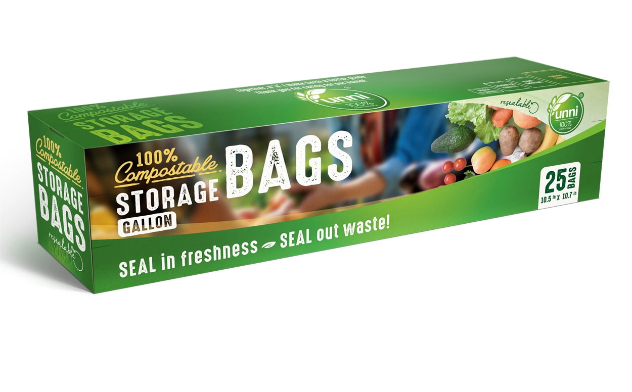 100% Compostable Food Storage Bags [Gallon 50 Pack] — Earth's