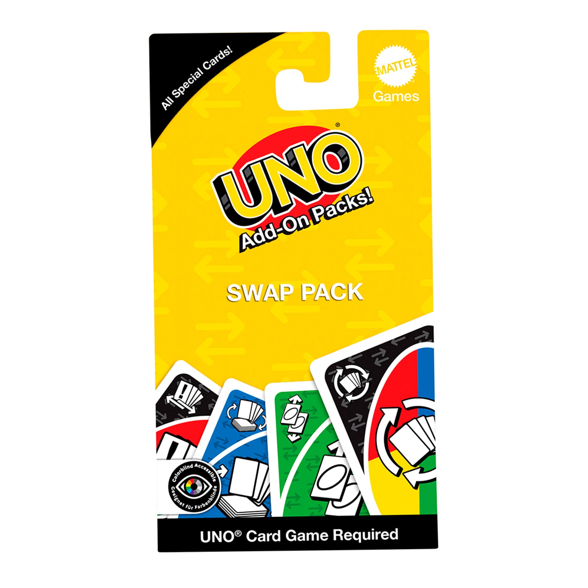 UNO Add-on-Packs Swap Pack Card Game for Kids, Family & Game Nights, Travel, Camping & Parties