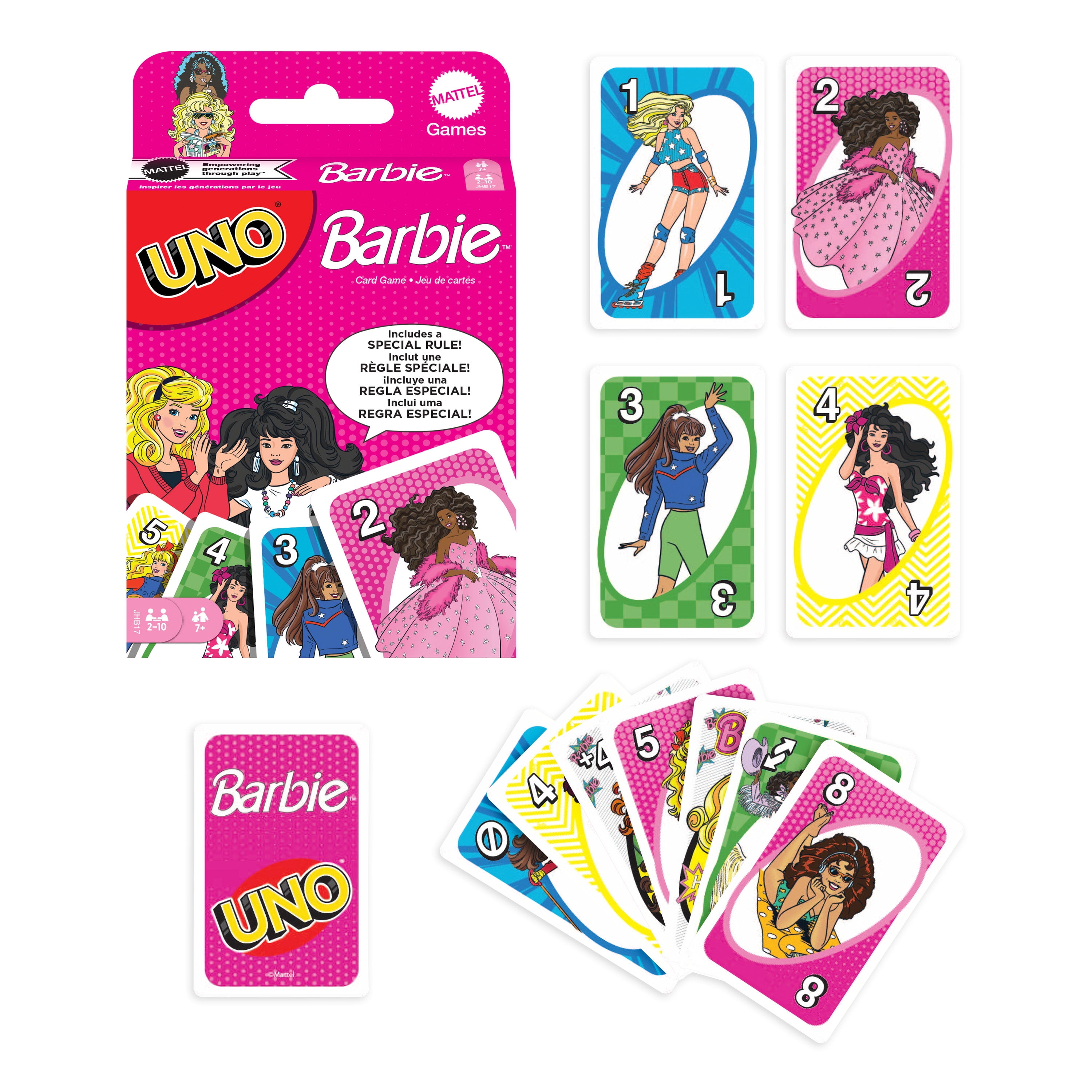 UNO, Card Game, Barbie themed, for Kids & Family Night - Walmart.com