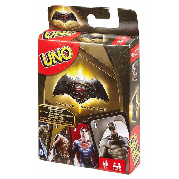 UNO Card Game Batman vs Superman Theme for 2-10 Players Ages 7Y+