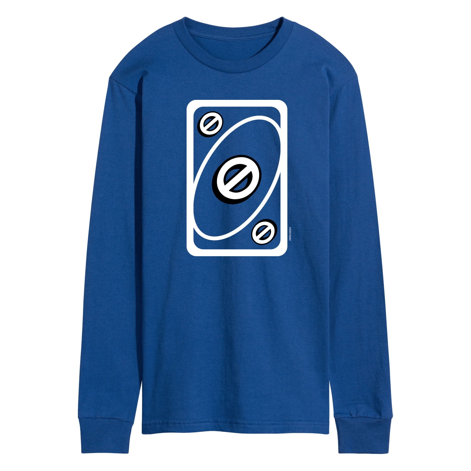 UNO Blue Skip Card - Men's Long Sleeve T-Shirt