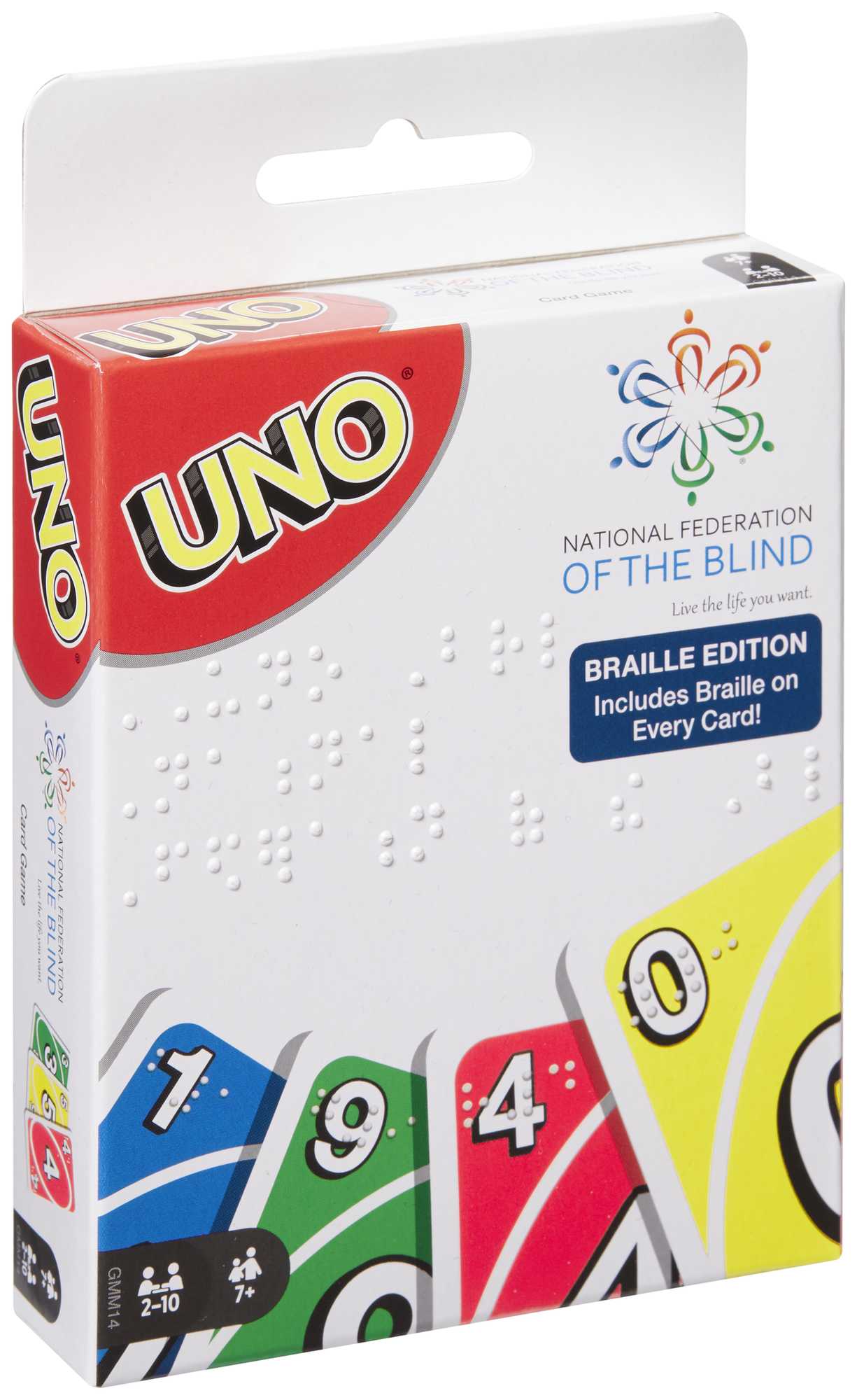 UNO Braille Card Game for Kids & Adults with Cards Designed for Blind and Low-Vision Players - image 1 of 7